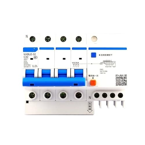 RCBO 6KA NXBLE-32 disjoncteur 4P 25A protégeant contre surcharges et fuites de courant 30mA