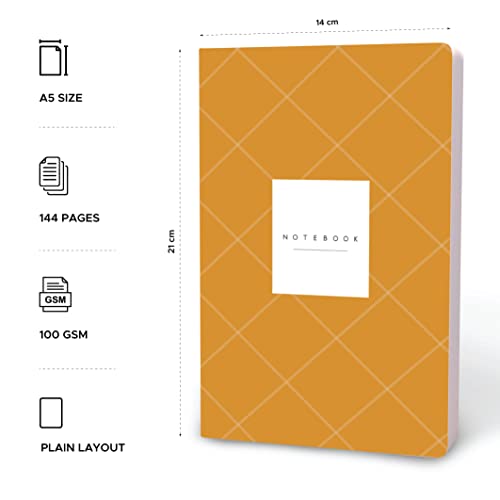 Image of Factor Notes 100 GSM A5 Notebook: Plain | 144 Pages (Yellow Grid)