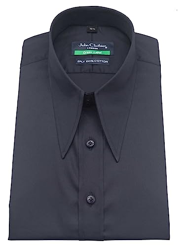 Men's Black Spear Collar Vintage Style Dagger Long Point Shirt Good Fellas Recreated Retro Clothing