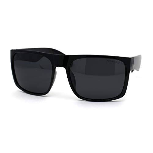 No Glare Polarized Lens Flat Top Hipster Plastic Horn Rim Sunglasses2