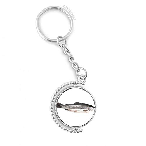 Llavero giratorio océano pescado gris portallaves con anillo de cadena