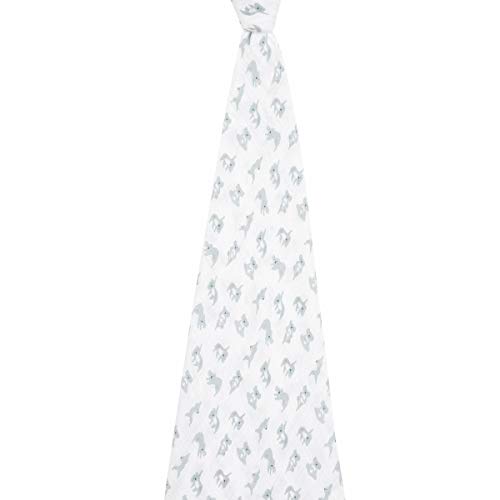 Image of aden + anais Swaddle Blanket, Boutique Muslin Blankets for Girls & Boys, Baby Receiving Swaddles, Ideal Newborn & Infant Swaddling Set, Perfect Shower Gifts, Single, Now + Zen-Koalas