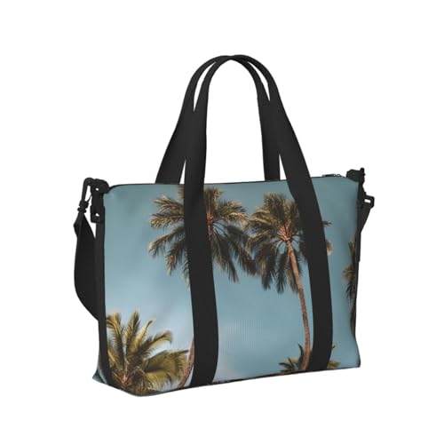 Travel Duffel Bag for Men Gym Bag, Tall Tropical Palm Trees Luggage Bag with Shoulder Strap, Large Gym Tote Bag for Women, Weekender Overnight Bag, Foldable Carry on Bag for Airplane2