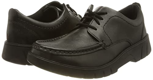 Clarks Boy's Branch Lace Y Oxford, Black Black Leather, 4.5 Big Kid #TOP6