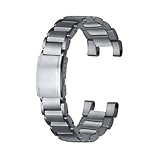 ROUHO Cinturino Orologio Acciaio Inossidabile Bracciale Metallo Ricambio 26mm Integrato Maglie Massiccio Argento per Casio G-SHOCK B100 - Argento