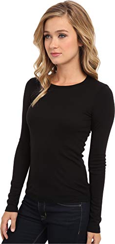 Image of Splendid 1x1 Rib Classic Long Sleeve Crew Neck Tee