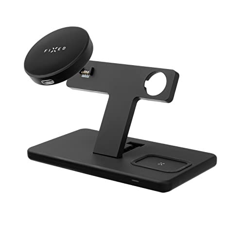FIXED Station de Charge sans Fil 3 en 1 pour iPhone, Apple Watch et Airpods Noir