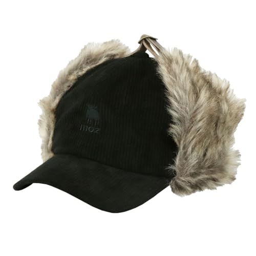 [moz] フライトキャップ キャップ モズ イヤーフラップ レディース メンズ 帽子 パイロット帽 ブランド コーデュロイ ロゴ ファー 防寒 秋冬 ブラック 黒 - ノーブランド品 - 商品画像
