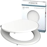 SCHÜTTE 80101 WC-Sitz Spirit mit Absenkautomatik aus Holz, Toilettensitz mit Klodeckel, Holzkern Toilettendeckel mit Motiv (maximale Belastung der Klobrille 150 kg), Weiß, White_3, 375 x 55 x 450 mm