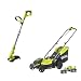 Produktbild RYOBI Akku-Rasenmäher & Akku-Teleskop-Rasentrimmer 18 V ONE+ Garten Combo-Set | Inkl. 2x4,0 Ah Akkus & Ladegerät | Mäher mit 33 cm Schnittbreite, Schnitthöhenverstellung, 35 L Fangkorb & Mulchfunktion