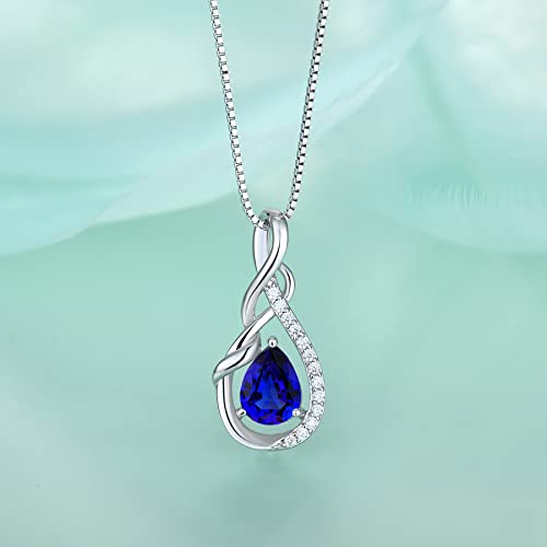STARCHENIE Infinity Teardrop Pendant Necklace for Women 925 Sterling Silver Birthstone Jewelry4