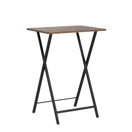 HOOBRO Folding TV Tray Table, TV Trays for Eating Set of 4 with Stand, Folding TV Dinner Tables for Small Space, Easy Assembly, Space Saving, Stable and Durable, Rustic Brown and Black BF20BZP401
