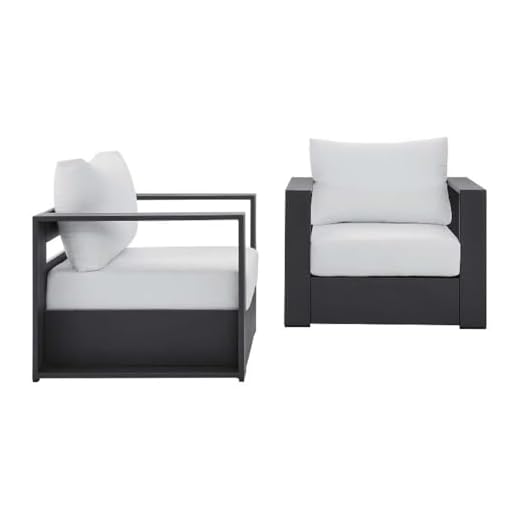 Modway Tahoe Aluminum 2-Piece Patio Set in Gray White