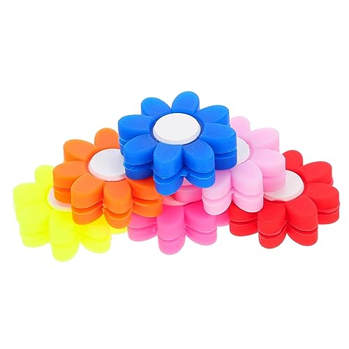 BCOATH 6Pcs Flower Shaped Tennis Dampener Decorative Shock Absorbing Tools for Racket Vibration Reduction Easy to Install Tennis Accessories Pack