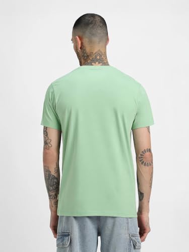 Image of Veirdo Regular Fit Half Sleeves Round Neck Typographic Printed Pure Cotton T-Shirt for Men (Available Colors: Black, Navy, Swan White, & White) (Sizes: S to 2XL)