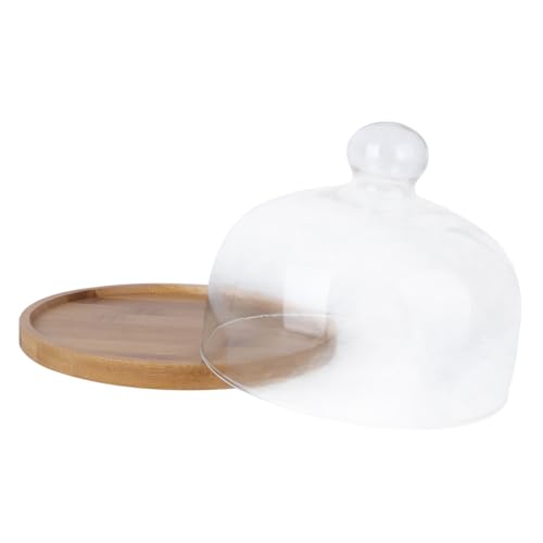 Ciieeo 20cm Cake Cover Bottom Portable Glass for Transporting Cakes Salad Pies Desserts