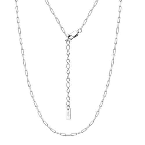 Collier chaîne rectangle argent au design géométrique épuré
