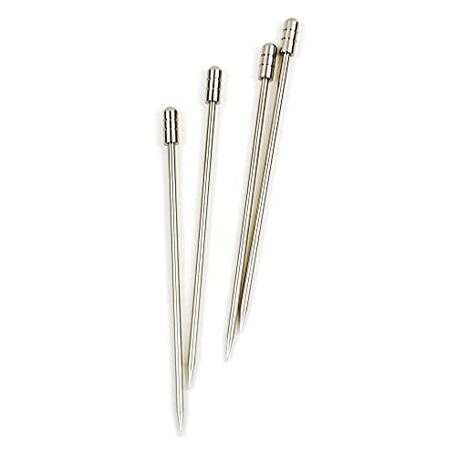 RSVP International Endurance Collection 18/8 Stainless Steel Cocktail Picks for Drinks and Appetizers, Reusable & Dishwasher Safe, 16 Piece Set, 3-1/4 Inch