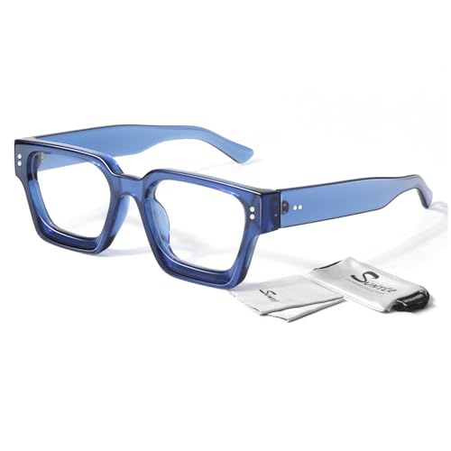Image of Sunier Oversized Thick Square Fake Clear Lens Glasses Women Men 100% UV400