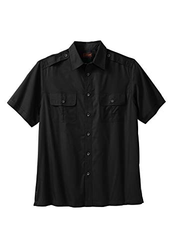 Boulder Creek by Kingsize Men's Big & Tall Short Sleeve Pilot Shirt by - Tall - 3XL, Black