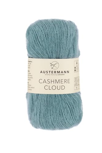 austermann Cashmere Cloud - Kaschmir Wollmischung zum Stricken - Lauflänge 180m je 25g Knäuel Farbe 14 - Fjord