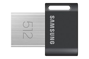 Samsung FIT Plus USB-Stick Typ-A, 512 GB, 400 MB/s Lesen, 110 MB/s Schreiben, Kompakter USB 3.2 Speicherstick mit Schlüsselring, Gray, MUF-512AB/APC