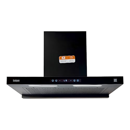 Hindware Smart Appliances DARCIA BLDC 90 | NEW LAUNCH | 1500 m³/hr | Filterless Auto-Clean Kitchen Chimney With 9- Speed Motion Sensor & Touch Control | 2025 Model 90cm (Black)
