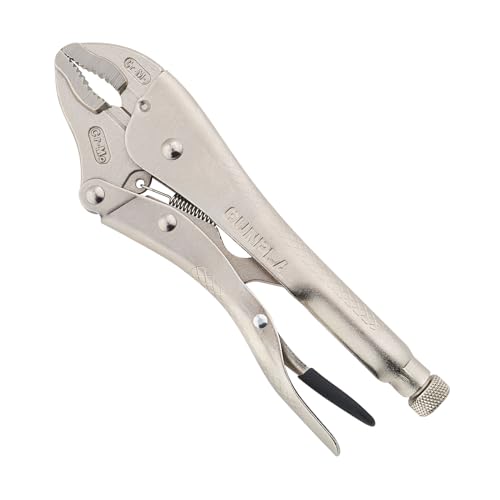 Gunpla Feststellzange 10 Zoll/250mm Selbsthemmend Schweißzange Gebogene Backe Zange mit Rutschfeste Griffe Gripzange mit Einstellschraube und Auslösehebel