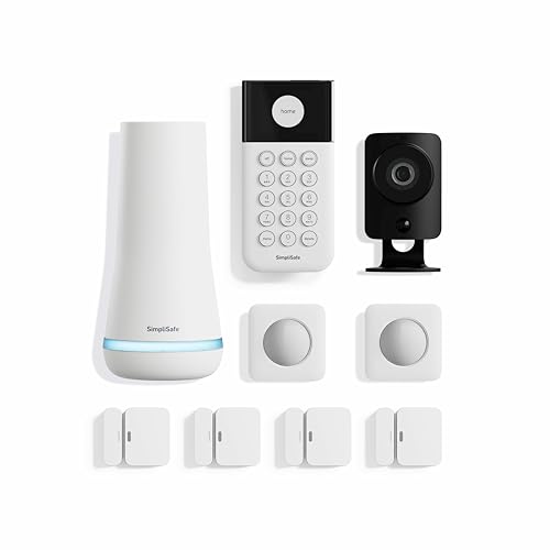 SimpliSafe 9 Piece Wireless Home Security System w/HD Camera – Optional 24/7 Professional Monitoring – No Contract – Compatible with Alexa and Google Assistant