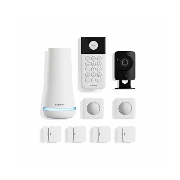 SimpliSafe 9 Piece Wireless Home Security System w/HD Camera – Optional 24/7 Professional Monitoring – No Contract – Compatible with Alexa and Google Assistant