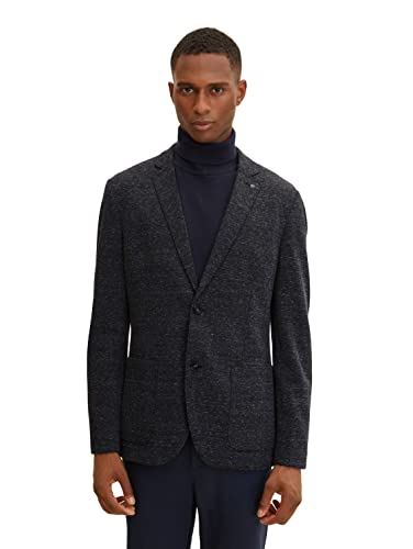TOM TAILOR Hombre Jersey Sakko 1033989, 30454 - Blue Blazer Melange, 46