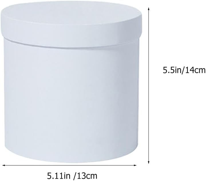 PRETYZOOM Small Round Flower Box 5.5 Inch Cylinder Floral Box for Arrangements with Lid Hand-Held Flower for Wedding Birthday Valentine S Day Packaging