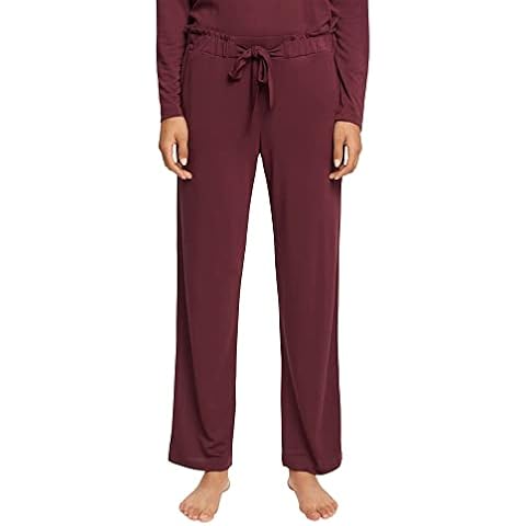 ESPRIT Damen Everyday MODAL CMT Single Pant Pyjamaunterteil, Bordeaux RED, 46 Cover