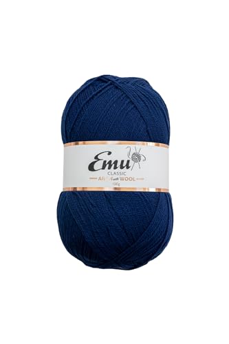 Emu Classic Aran with Wool 400g Ball Acrylic Blend Yarn 840m French Navy - 216