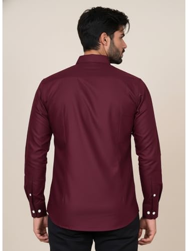 Image of Full Sleeve Black Formal Shirt for Men Cotton Regular Fit Casual - Pure Premium Branded Shirts for Men Formal Stylish Slim Plain Solid Man Wear as Office and Party
