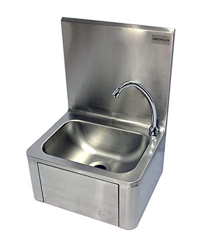 L2G - Lave-Mains Inox Adossé à Commande Fémorale