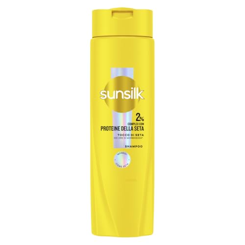 Sunsilk, Shampoo Tocco di Seta, per Capelli Morbidi & Setosi, Formula Arricchita con 2% di Complex con Proteine della Seta, 100 ore di Morbidezza*, 250 ml