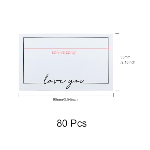 WYAN Blank Cards-80 Pcs 90x54 mm love you Card,Message Cards,Gift Card,Blank Business Cards,for DIY Grafitti Messages,DIY Creations(Can be used with envelopes) - Image 2