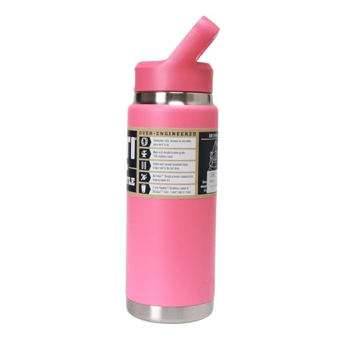 Image of YETI Rambler 26 oz Bottle, Vacuum Insulated, Stainless Steel with Color Matching Straw Cap