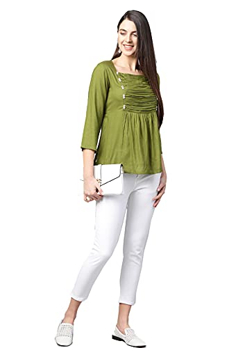 Image of Yash Gallery Women's Rayon Regular Fit Top