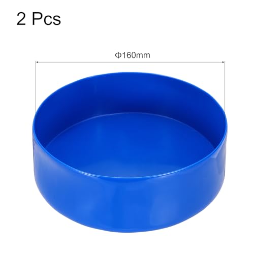 Image of uxcell 2pcs Rubber End Caps 160mm(6.3 Inch) ID Vinyl Round Tube Bolt Cap Cover Screw Thread Protectors Blue, 50mm Height