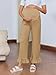 Yousify Womens Maternity Pants Soft Ruffle Flowy Lounge Palazzo Pants Pregnancy Wide Leg Trousers Khaki