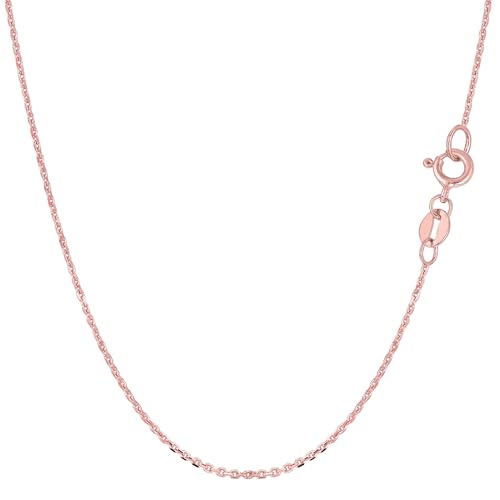 Jewelry Affairs 14k Rose Gold Cable Link Chain Necklace, 0.5mm