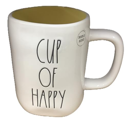 Rae Dunn by Magenta Coffee Mug - Cup of Happy (Yellow Interior)