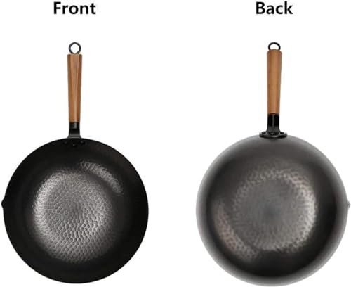 Wok tradicional de hierro con tapa de pino miniatura 6