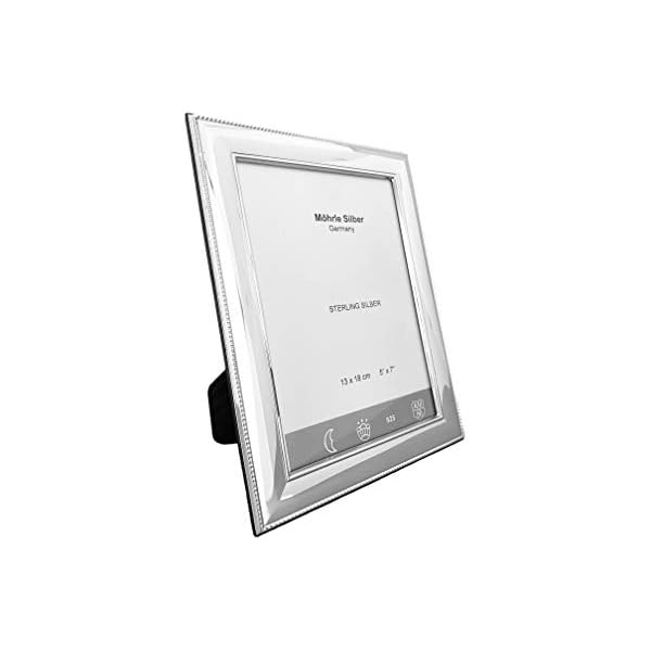 Stock-Fachmann Bilderrahmen echtes Sterling-Silber 925 aufstellbar Hoch- und Querformat mit Holz-Rückwand… – Bild 3