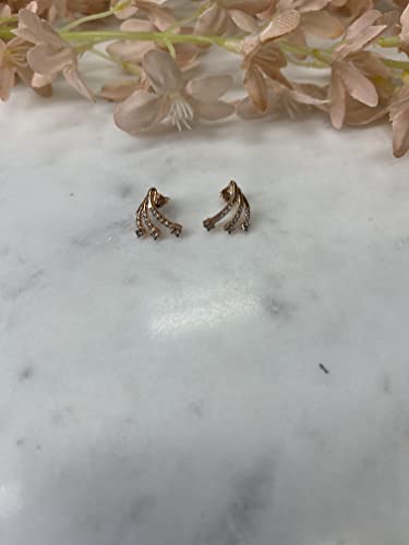 LE VIAN 2/5 Carat Chocolate Diamond Stud Earrings for Women in 14k Rose Gold (White/Brown, cttw) Push Back Studs2