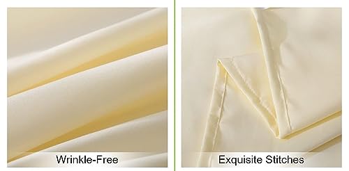 Image of CULTIVER Bedsheet for Double Bed, Solid Colour King Size with 2 Pillow Covers, Queen Plain Colour Bedsheet Ultra Soft Brushed Micro Fabric Shrink & Fade Resistant (90x100 Inches, Beige Color)