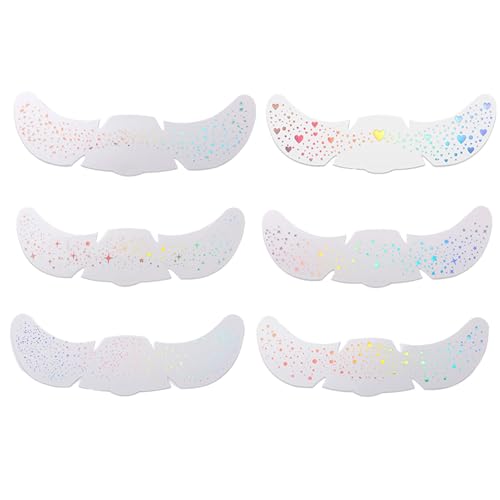Lentiggini Brillanti per Donne,6 Fogli Adesivi Splendenti | Adesivi Viso Stelline E Cuori Impermeabili E Durevoli Per Feste Matrimoni Carnevale Bambini