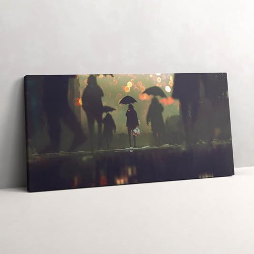 Image sur toile gens avec des parapluies pour créer un salon chaleureux
